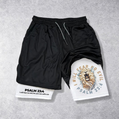 Christianartworkshop Psalm 23 I Will Fear No Evil Printed Shorts