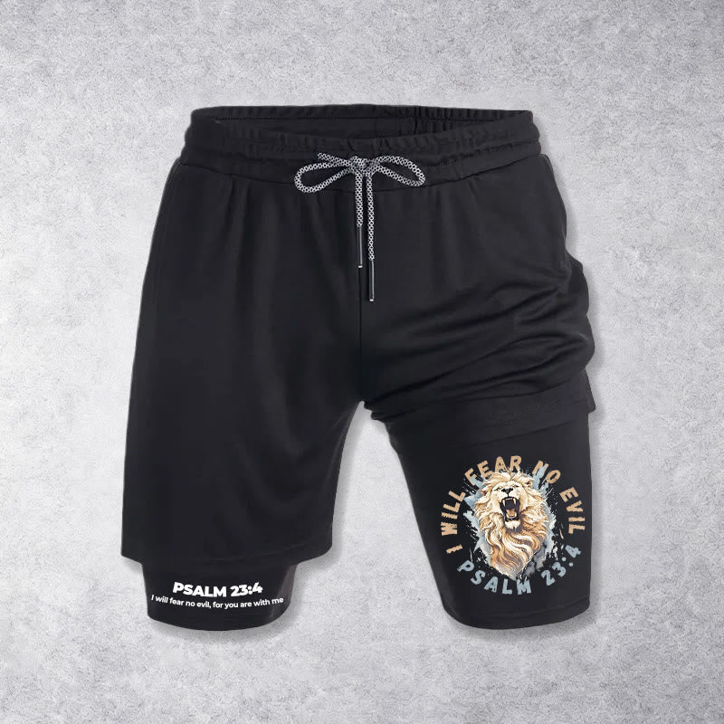 Christianartworkshop Psalm 23 I Will Fear No Evil Printed Shorts