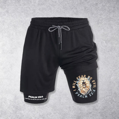 Christianartworkshop Psalm 23 I Will Fear No Evil Printed Shorts