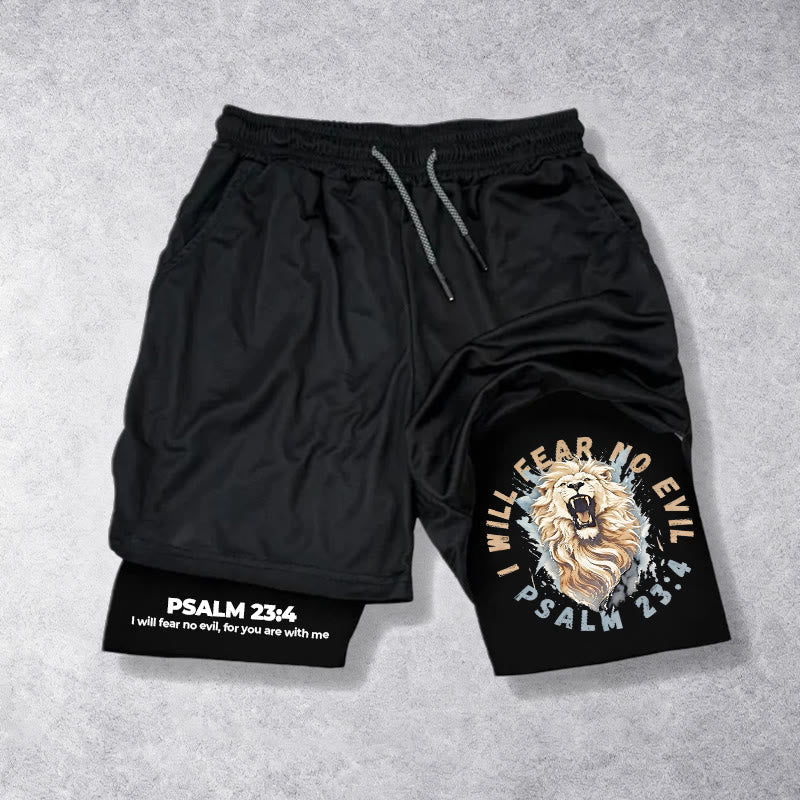 Christianartworkshop Psalm 23 I Will Fear No Evil Printed Shorts