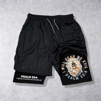 Christianartworkshop Psalm 23 I Will Fear No Evil Printed Shorts