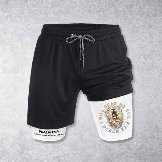 Christianartworkshop Psalm 23 I Will Fear No Evil Printed Shorts