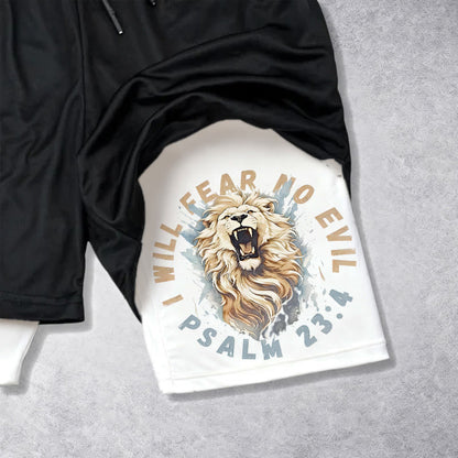 Christianartworkshop Psalm 23 I Will Fear No Evil Printed Shorts