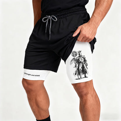 Christianartworkshop The Lord Is My Strength and Shield Knight Performance Shorts