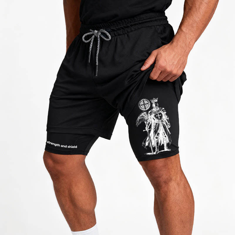 Christianartworkshop The Lord Is My Strength and Shield Knight Performance Shorts