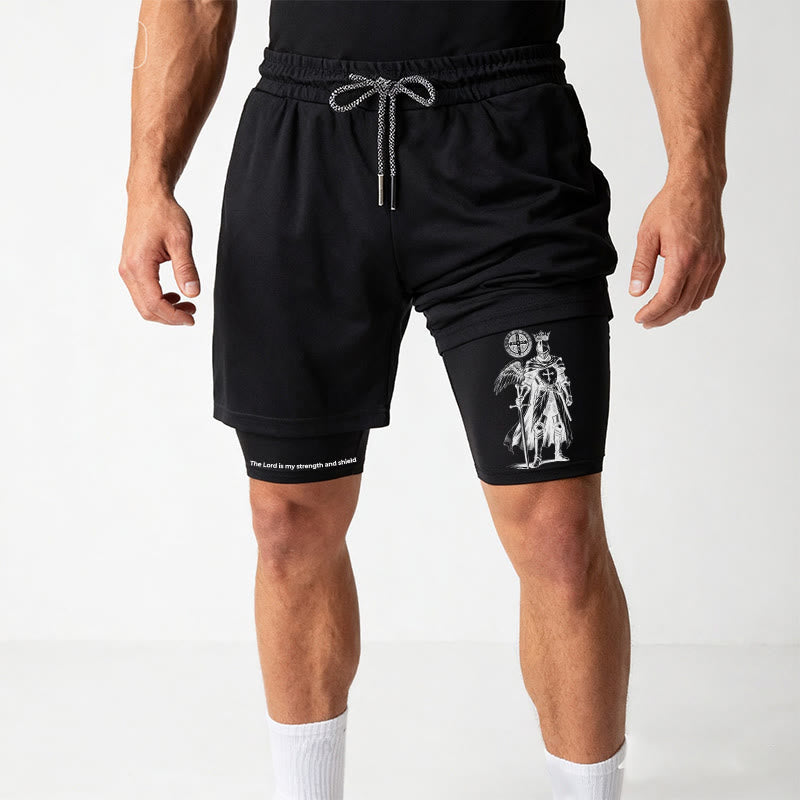 Christianartworkshop The Lord Is My Strength and Shield Knight Performance Shorts