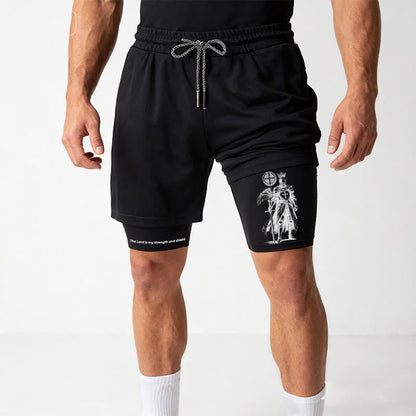 Christianartworkshop The Lord Is My Strength and Shield Knight Performance Shorts