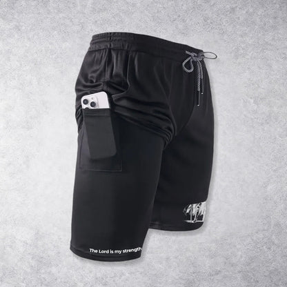 Christianartworkshop The Lord Is My Strength and Shield Knight Performance Shorts