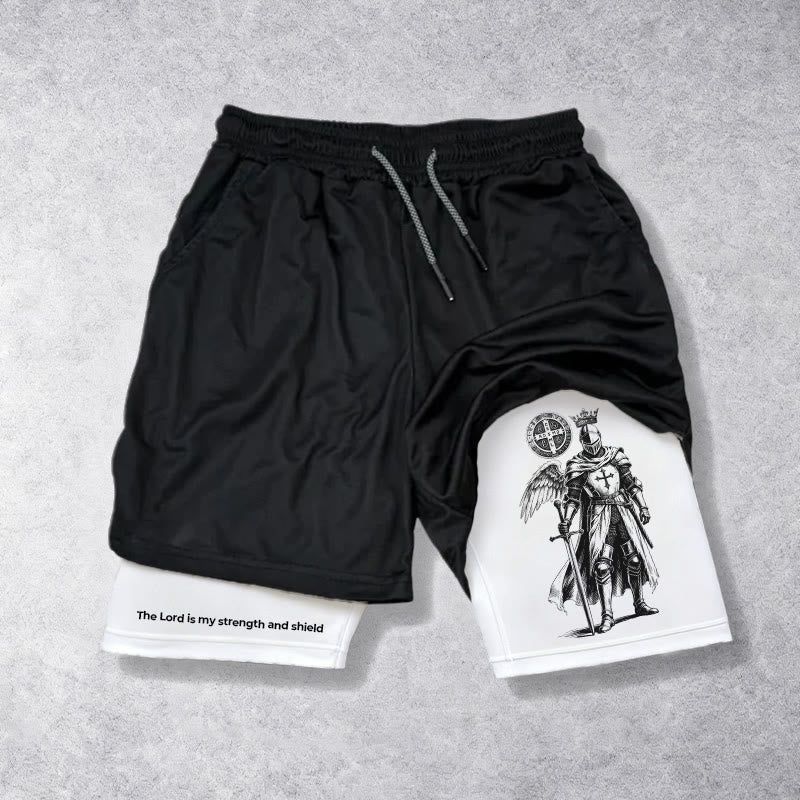 Christianartworkshop The Lord Is My Strength and Shield Knight Performance Shorts