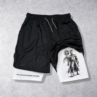 Christianartworkshop The Lord Is My Strength and Shield Knight Performance Shorts