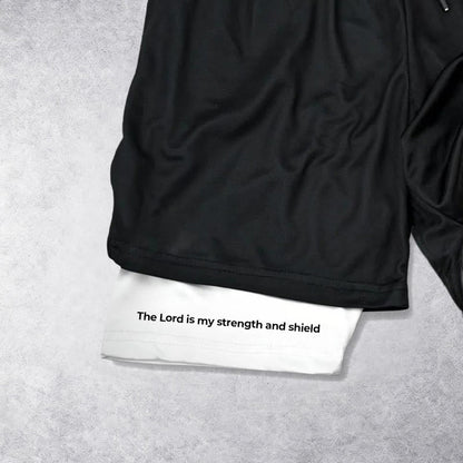 Christianartworkshop The Lord Is My Strength and Shield Knight Performance Shorts
