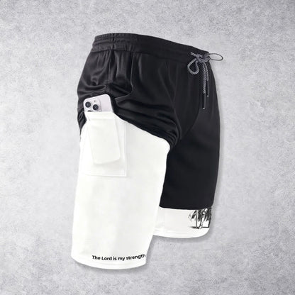 Christianartworkshop The Lord Is My Strength and Shield Knight Performance Shorts