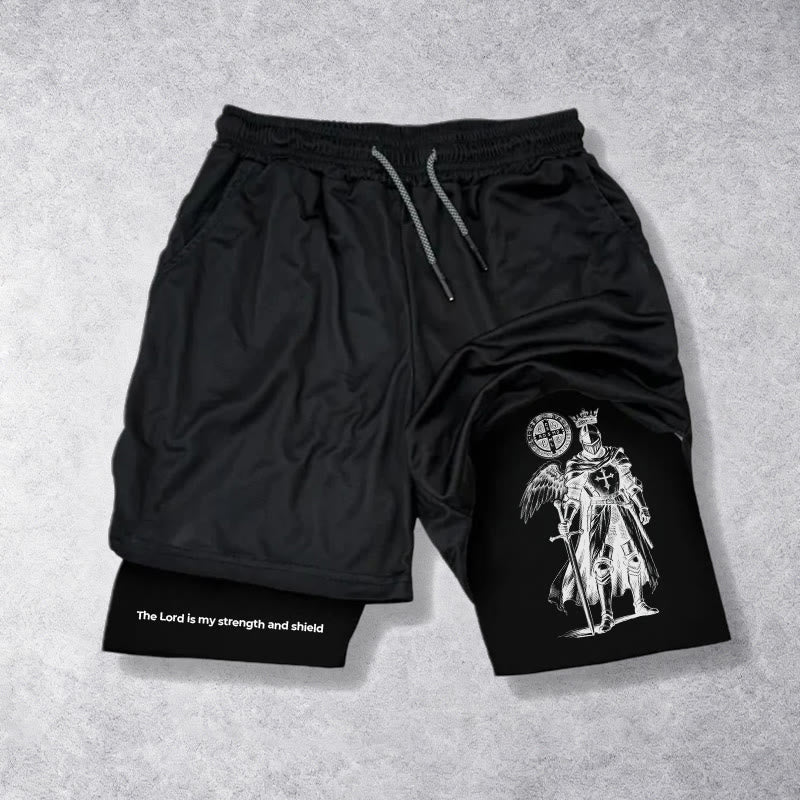 Christianartworkshop The Lord Is My Strength and Shield Knight Performance Shorts