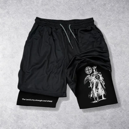 Christianartworkshop The Lord Is My Strength and Shield Knight Performance Shorts