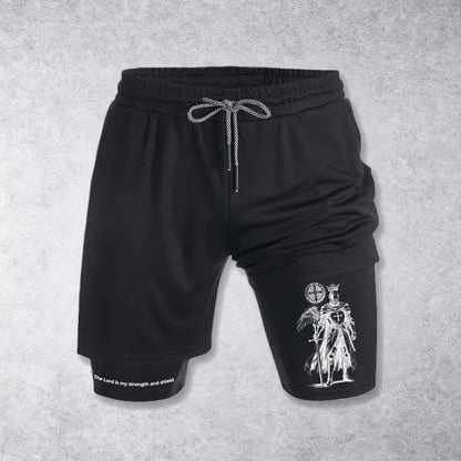 Christianartworkshop The Lord Is My Strength and Shield Knight Performance Shorts