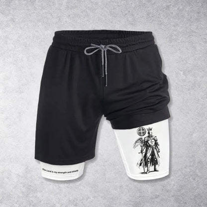 Christianartworkshop The Lord Is My Strength and Shield Knight Performance Shorts