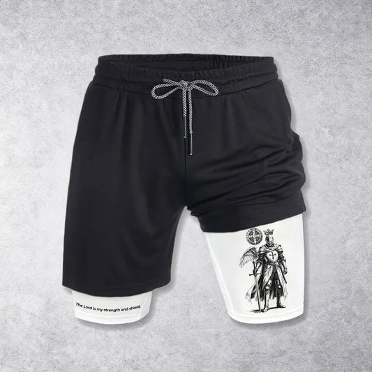 Christianartworkshop The Lord Is My Strength and Shield Knight Performance Shorts