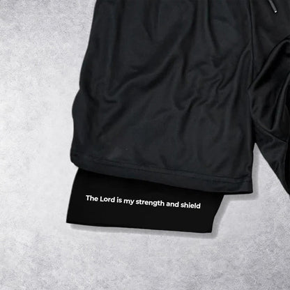 Christianartworkshop The Lord Is My Strength and Shield Knight Performance Shorts