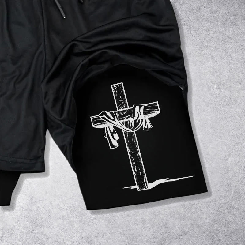 Christianartworkshop He Is Risen Resurrection Cross Performance Shorts