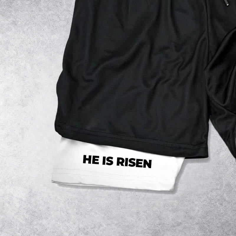 Christianartworkshop He Is Risen Resurrection Cross Performance Shorts