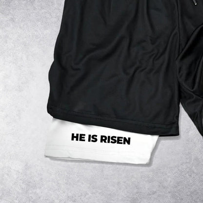 Christianartworkshop He Is Risen Resurrection Cross Performance Shorts