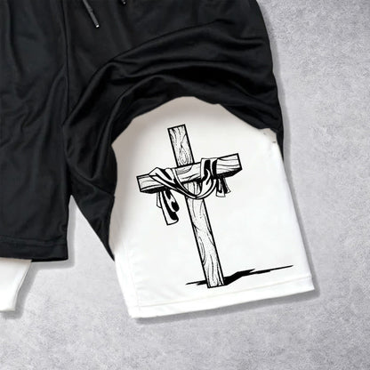 Christianartworkshop He Is Risen Resurrection Cross Performance Shorts