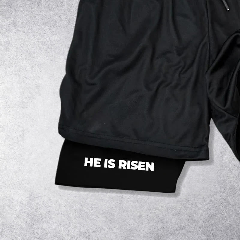 Christianartworkshop He Is Risen Resurrection Cross Performance Shorts