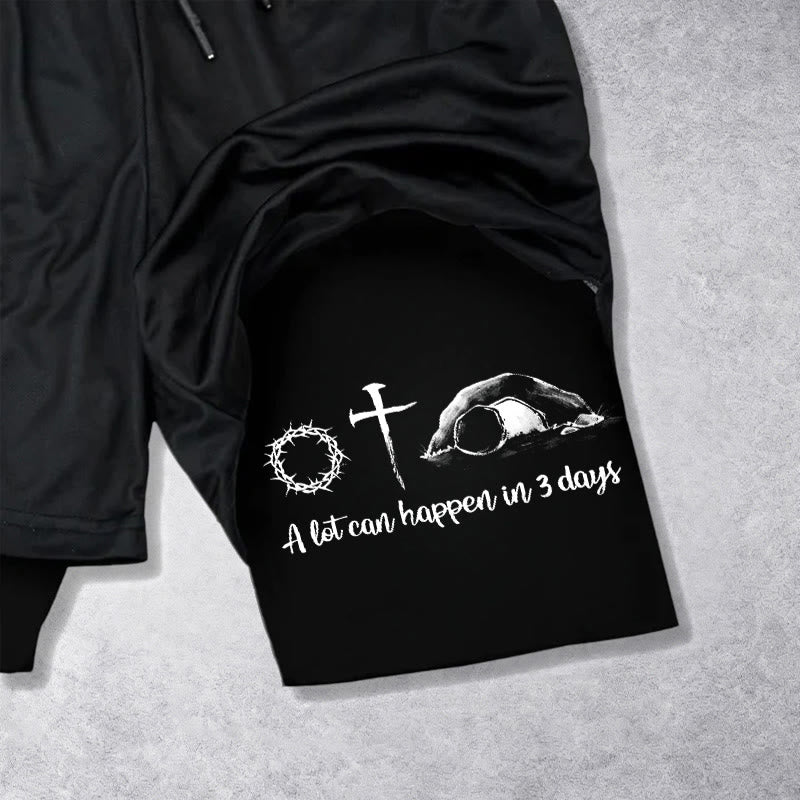 Christianartworkshop A Lot Can Happen in 3 Days Resurrection Symbols Performance Shorts