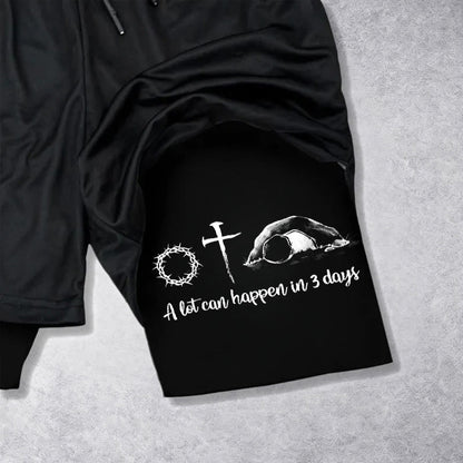 Christianartworkshop A Lot Can Happen in 3 Days Resurrection Symbols Performance Shorts
