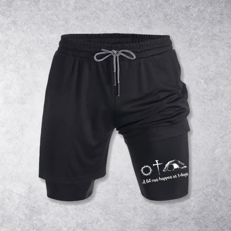 Christianartworkshop A Lot Can Happen in 3 Days Resurrection Symbols Performance Shorts