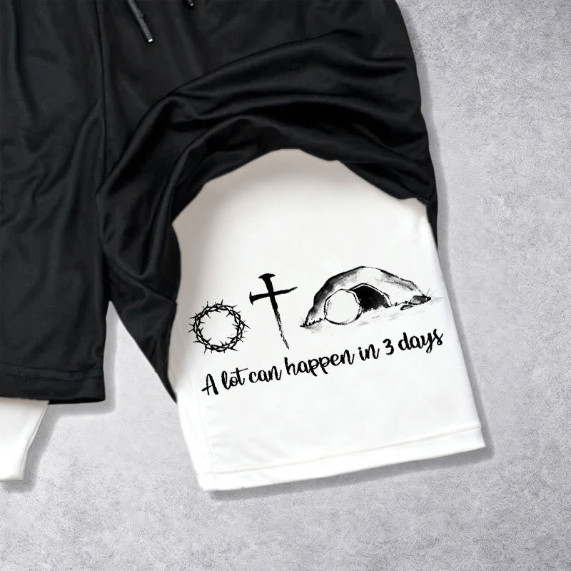 Christianartworkshop A Lot Can Happen in 3 Days Resurrection Symbols Performance Shorts