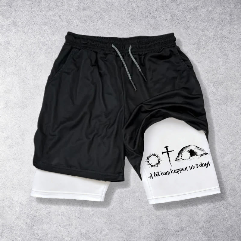 Christianartworkshop A Lot Can Happen in 3 Days Resurrection Symbols Performance Shorts
