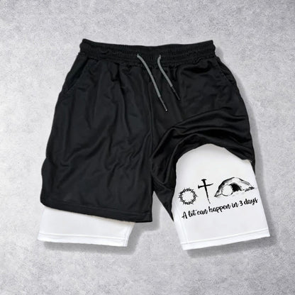Christianartworkshop A Lot Can Happen in 3 Days Resurrection Symbols Performance Shorts