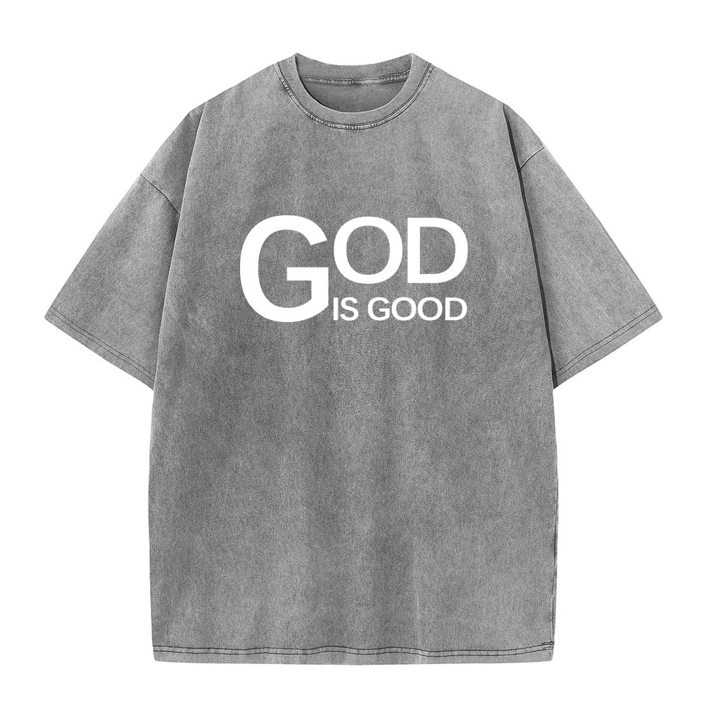 Christianartworkshop God Is Good Philippians 4:13 Cross Unisex Washed T-Shirt