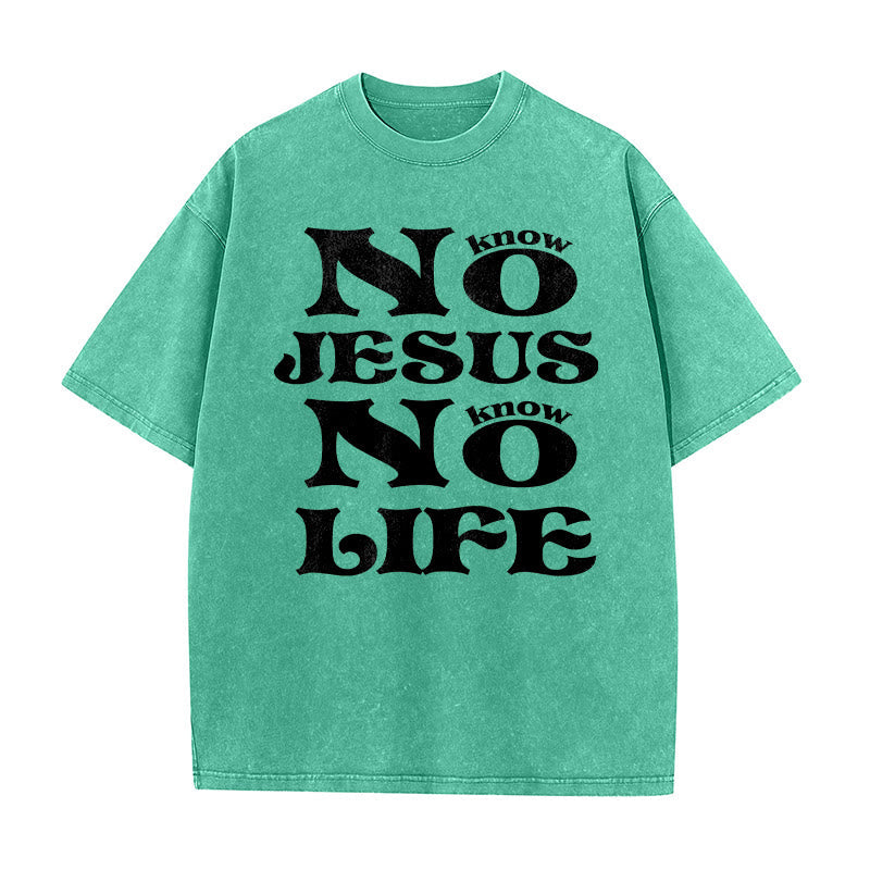 Christianartworkshop No Jesus No Life Unisex Washed T-Shirt