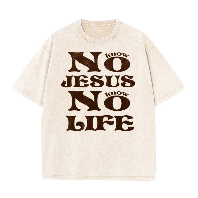 Christianartworkshop No Jesus No Life Unisex Washed T-Shirt