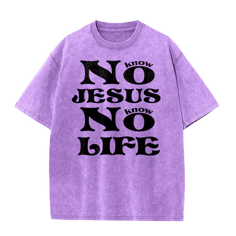 Christianartworkshop No Jesus No Life Unisex Washed T-Shirt