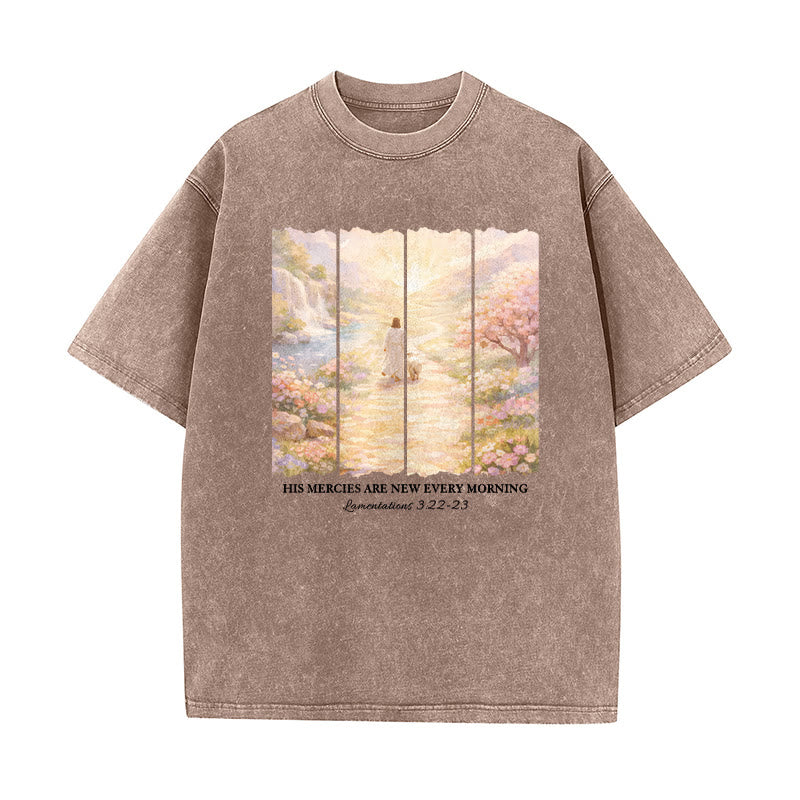 Christianartworkshop His Mercies Are New Every Morning Unisex Washed T-Shirt
