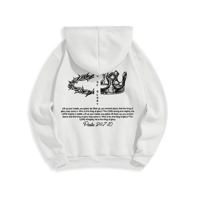 Quotation Style Jesus Is The King Fleece Lined Polyester Hoodie