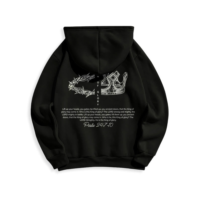 Quotation Style Jesus Is The King Fleece Lined Polyester Hoodie