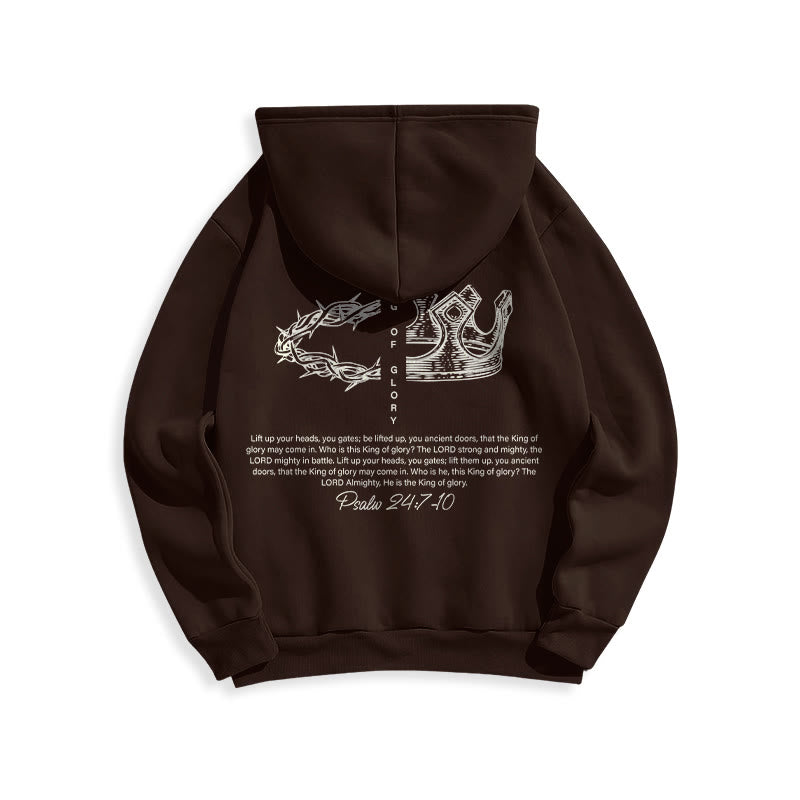 Quotation Style Jesus Is The King Fleece Lined Polyester Hoodie