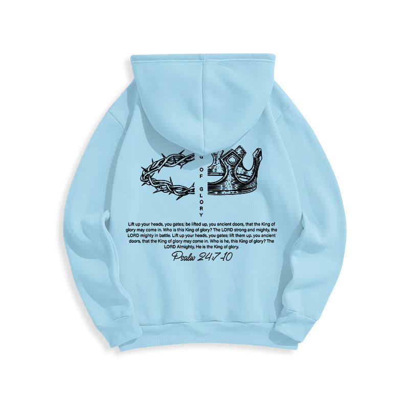 Quotation Style Jesus Is The King Fleece Lined Polyester Hoodie