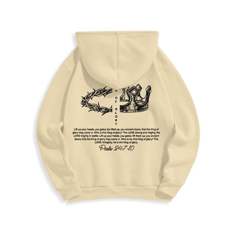 Quotation Style Jesus Is The King Fleece Lined Polyester Hoodie