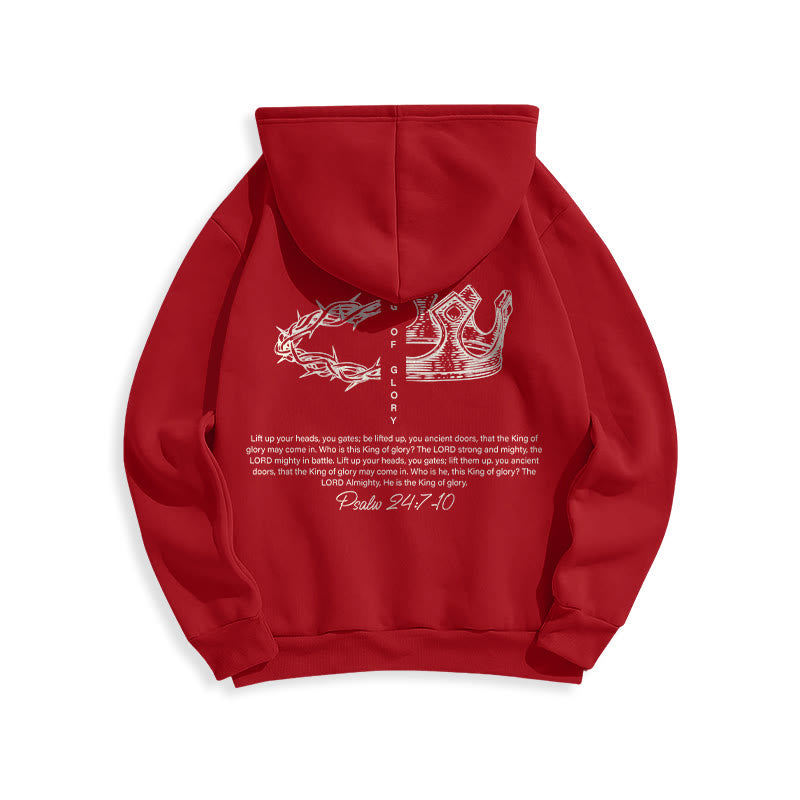 Quotation Style Jesus Is The King Fleece Lined Polyester Hoodie