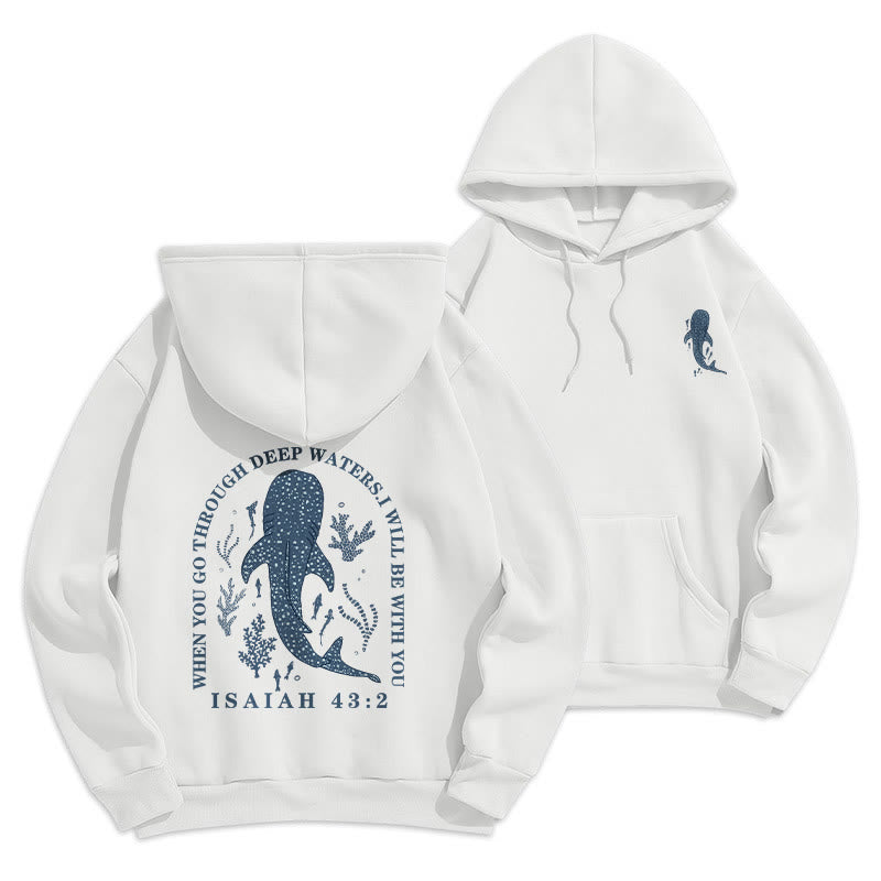 Modern Colored Style Faith Beneath the Waves Fleece Lined Polyester Hoodie