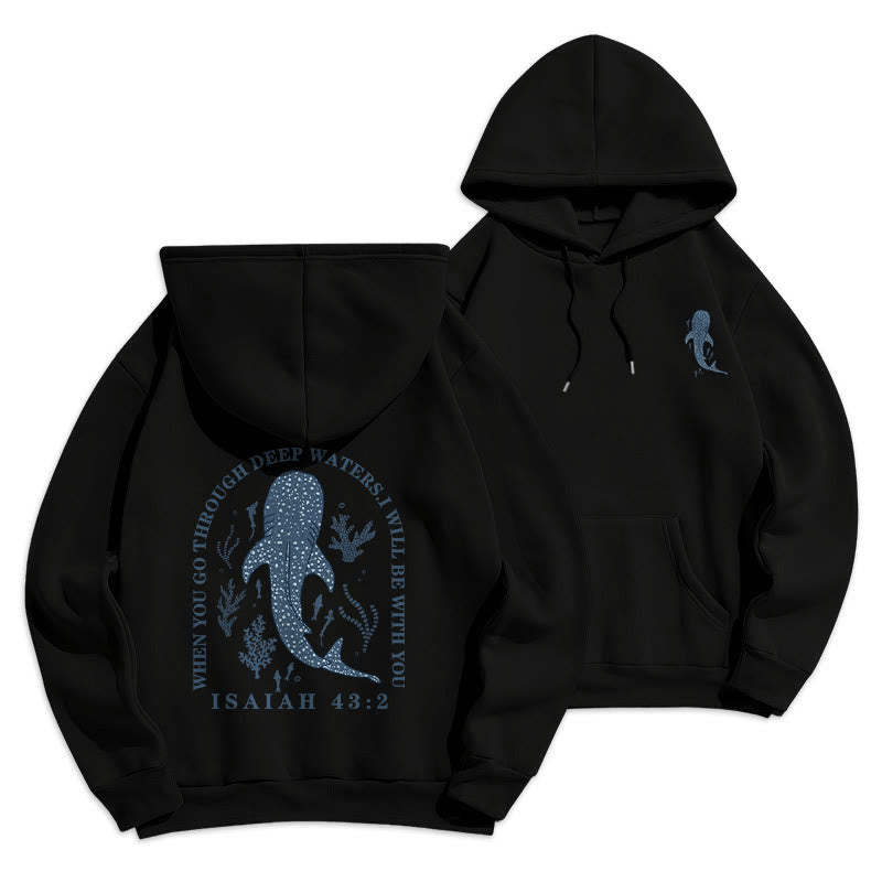 Modern Colored Style Faith Beneath the Waves Fleece Lined Polyester Hoodie