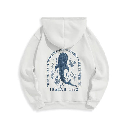 Modern Colored Style Faith Beneath the Waves Fleece Lined Polyester Hoodie