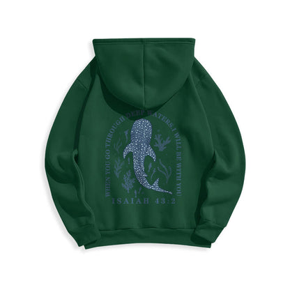 Modern Colored Style Faith Beneath the Waves Fleece Lined Polyester Hoodie