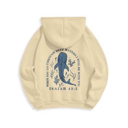Modern Colored Style Faith Beneath the Waves Fleece Lined Polyester Hoodie