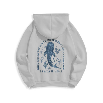 Modern Colored Style Faith Beneath the Waves Fleece Lined Polyester Hoodie